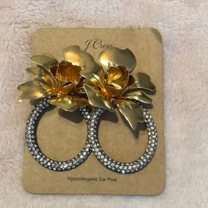 Gold floral JCrew earrings